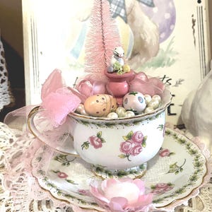 Vintage Easter Tea Cup Assemblage-Please Read Description