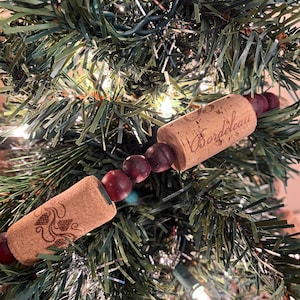 Upcycled Wine Cork and Wood Bead Garland-Please Read Description