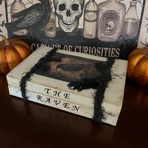 Halloween Raven Distressed Altered Book Stack-Please Read Description