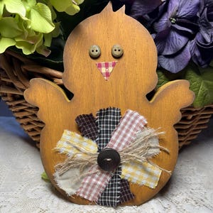 Rustic Primitive Wood Chick Shelf Leaner-Please Read Description