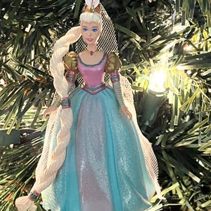 Vintage 1997 Edition Hallmark Barbie Rapunzel Christmas Ornament-Please Read Description