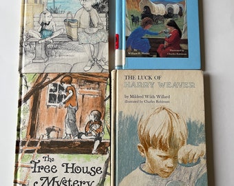 80s illustrated books 4 Aged Vintage 1970’s-1980’s Vintage Childrens Chapter Books-Vintage Childrens Books-Please Read Description