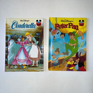 2 Vintage 1990’s Walt Disney Books-Vintage Cinderella Book-Vintage Peter Pan