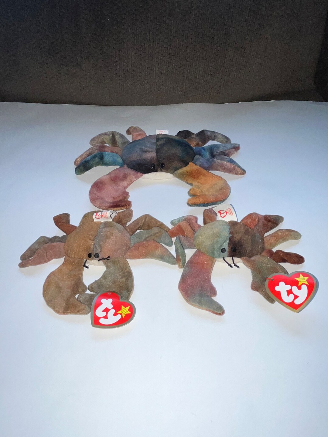 Set of 3 Vintage 1990s Claude the Crabs Beanie Babiesplease Read