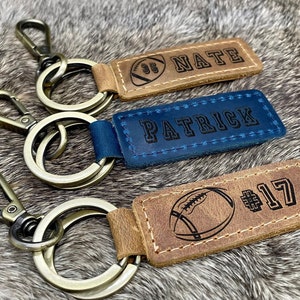 Football Keychain, Football Team Gifts, Football Senior Night Gifts, Personalized Football Gifts, Key Ring, End of Season, Football Banquet