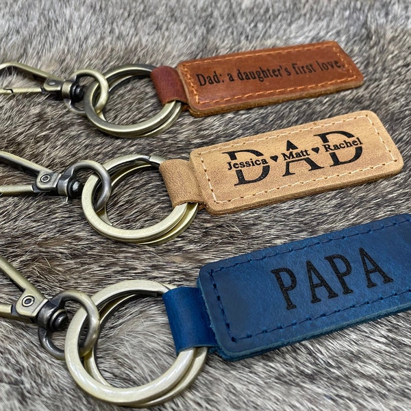 Fathers Day Gift for Dad,Graduation Gift,Personalized Keychain,Engraved Keychain,Leather Keychain,Custom Keychain,Boyfriend Gift For Him