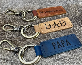 Fathers Day Gift for Dad,Graduation Gift,Personalized Keychain,Engraved Keychain,Leather Keychain,Custom Keychain,Boyfriend Gift For Him