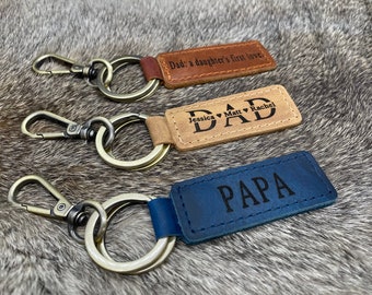 Personalized Dad Keychain, New Dad Gift, Engraved Dad Keychain, Fathers Day Keychain, First Fathers Day