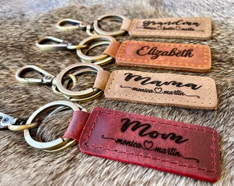 Mama keychain, mom keychain, gift for mom, custom keychain, Mother’s Day gift, custom gifts for mom, leather keychain