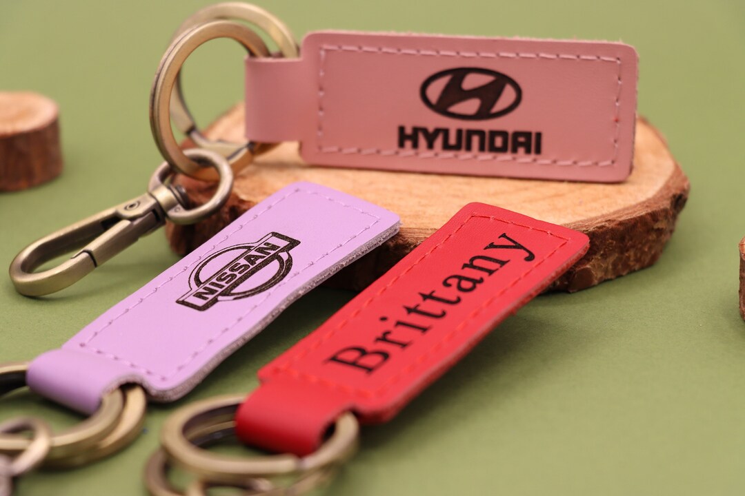 Car Logo Keychain, Customized Leather Keychain Etsy