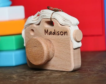 WOODEN CAMERA TOY, Kids Gift for Christmas, Toys for Toddlers, Montessori, Sensory, 1st Birthday Gift, Sensory Toys, Handcrafted Gifts