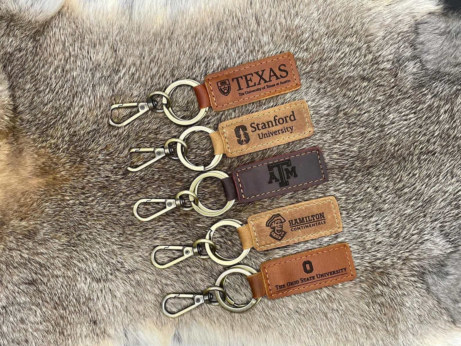 University Keychain College Collegiate Sport Team Key Fob Etsy