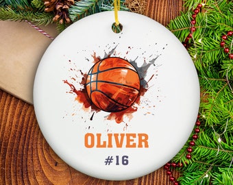 BASKETBALL ORNAMENT - Personalized Basketball TEAM Gift - Basketball Christmas Ornament - Personalized - Basketball Player Ornament - Gift