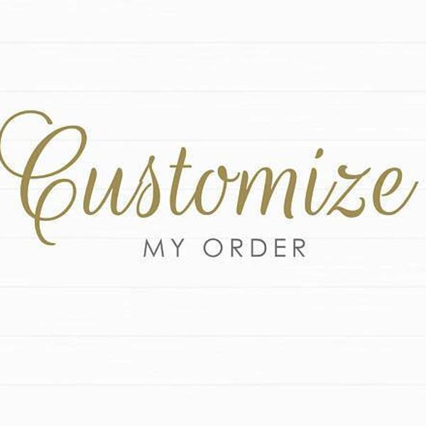 CUSTOMIZE/RUSH My ORDER To make your order Customized or Rush Please contact the owner/Mike and than select the option(s), Quote, Rush, etc.