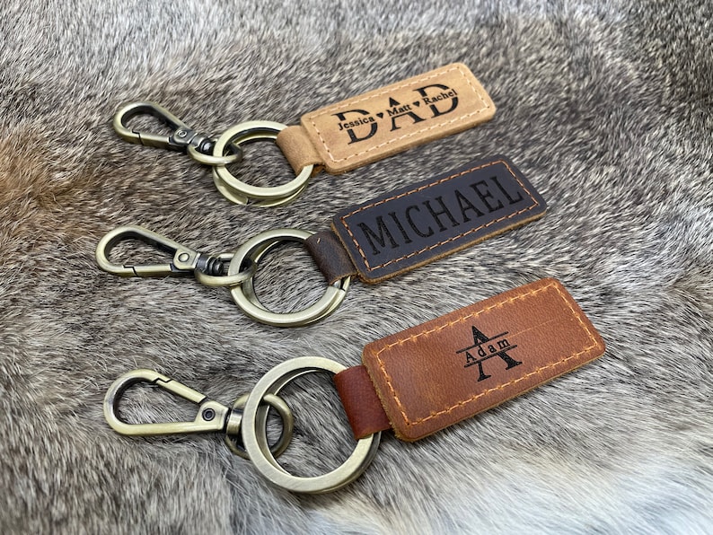 Personalized Dad Keychain New Dad Gift Engraved Dad Etsy