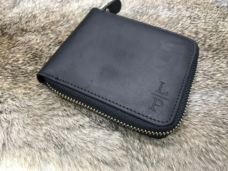 Boyfriend Personalized Leather Wallet Gifts UNDER 30 ZIPPER Leather WALLET Husband Gift Custom Wallet Anniversary Gift Gift for Him