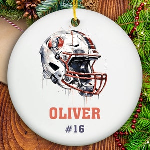 FOOTBALL ORNAMENT - Personalized Football TEAM Gift - Football Christmas Ornament - Personalized - Football Player Ornament - Football Gift