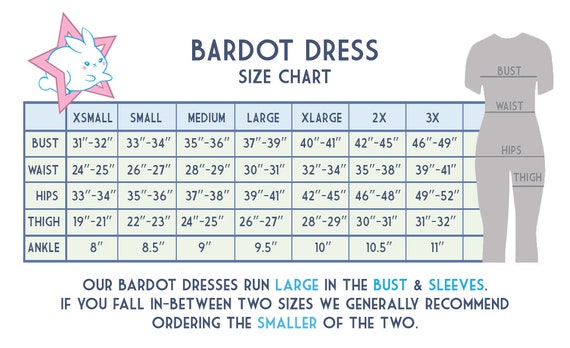 Bardot Size Chart