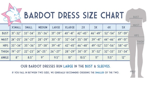 Bardot Dress Size Chart