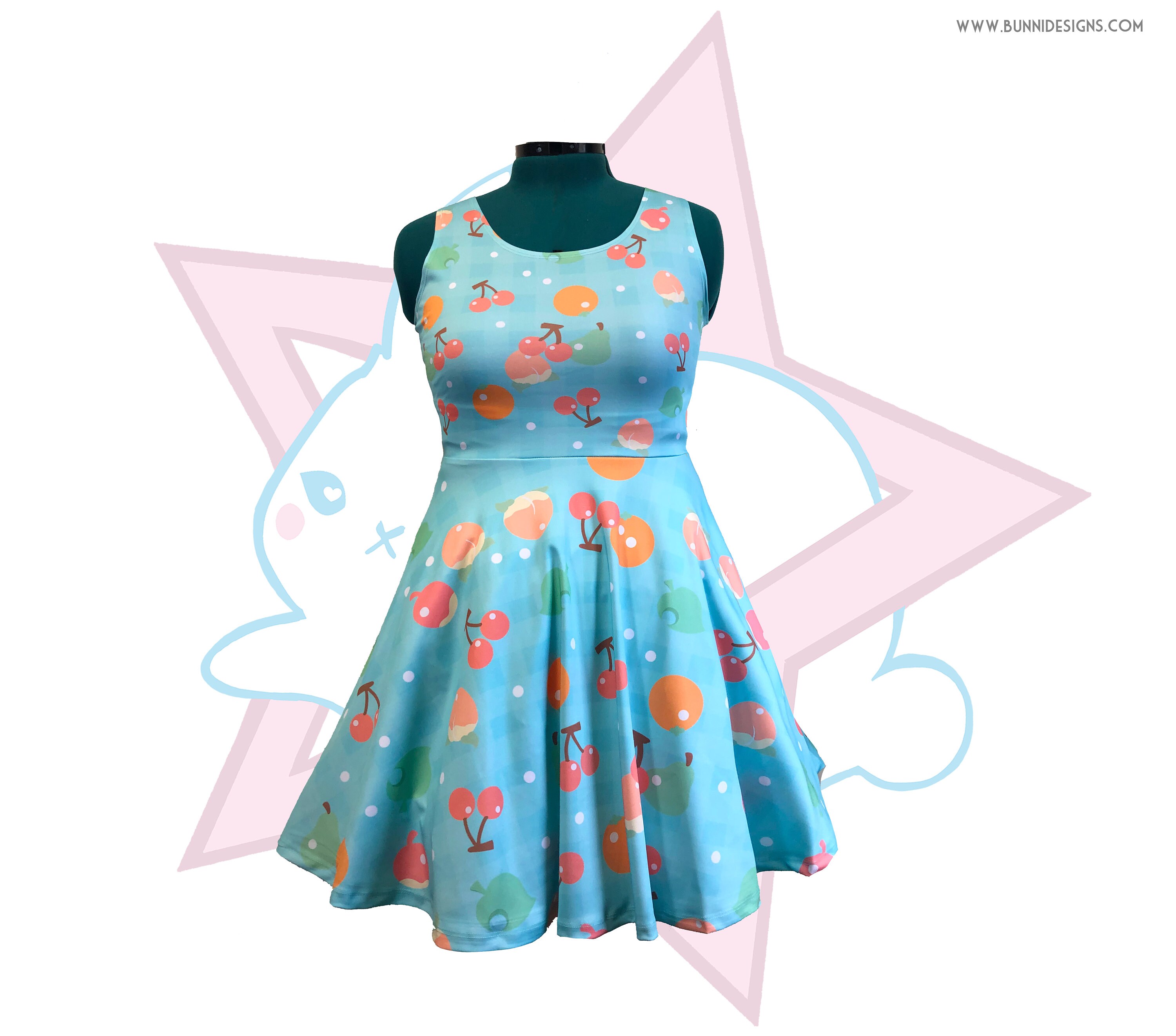 Download Ac Fruit Gingham Skater Dress Animal Crossing Etsy