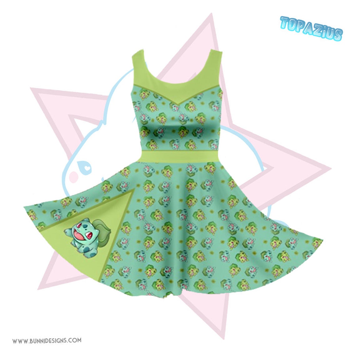 Bulbasaur Skater Dress Pokemon Etsy