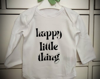 Happy little thing Baby Body, Unisex Baby Body, SchwangerschaftSanzug, Geschenk für Baby