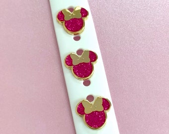 Miss Mouse PINK Sparkle 'Wristband Candy' Band Button