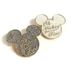 Oh Mickey, You're So Fine Enamel Pins 2-Pack Set (BOTH)