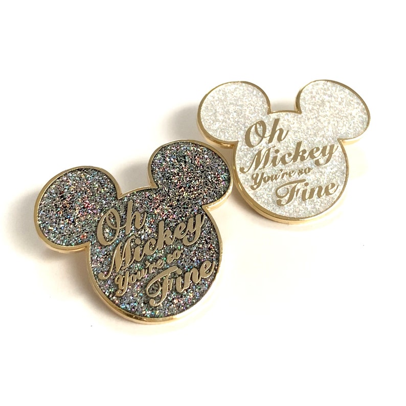 Oh Mickey, You're So Fine Enamel Pins 2-Pack Set (BOTH)