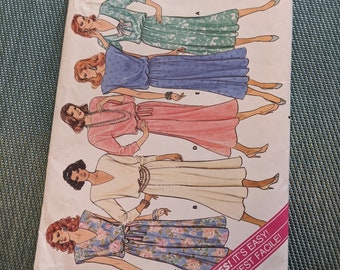 Vintage 1980s Butterick Misses Dress Sewing Pattern #3965 Sizes 8-10-12 UNUSED
