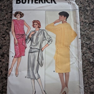 1980s Butterick Ladies' 2 Piece Dress Pattern, #3337, Size 10, UNCUT - Etsy