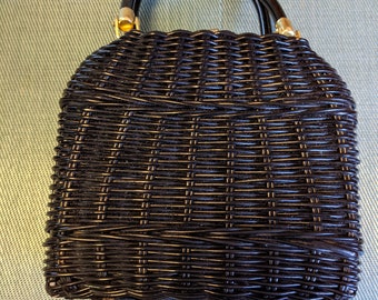 black wicker purse