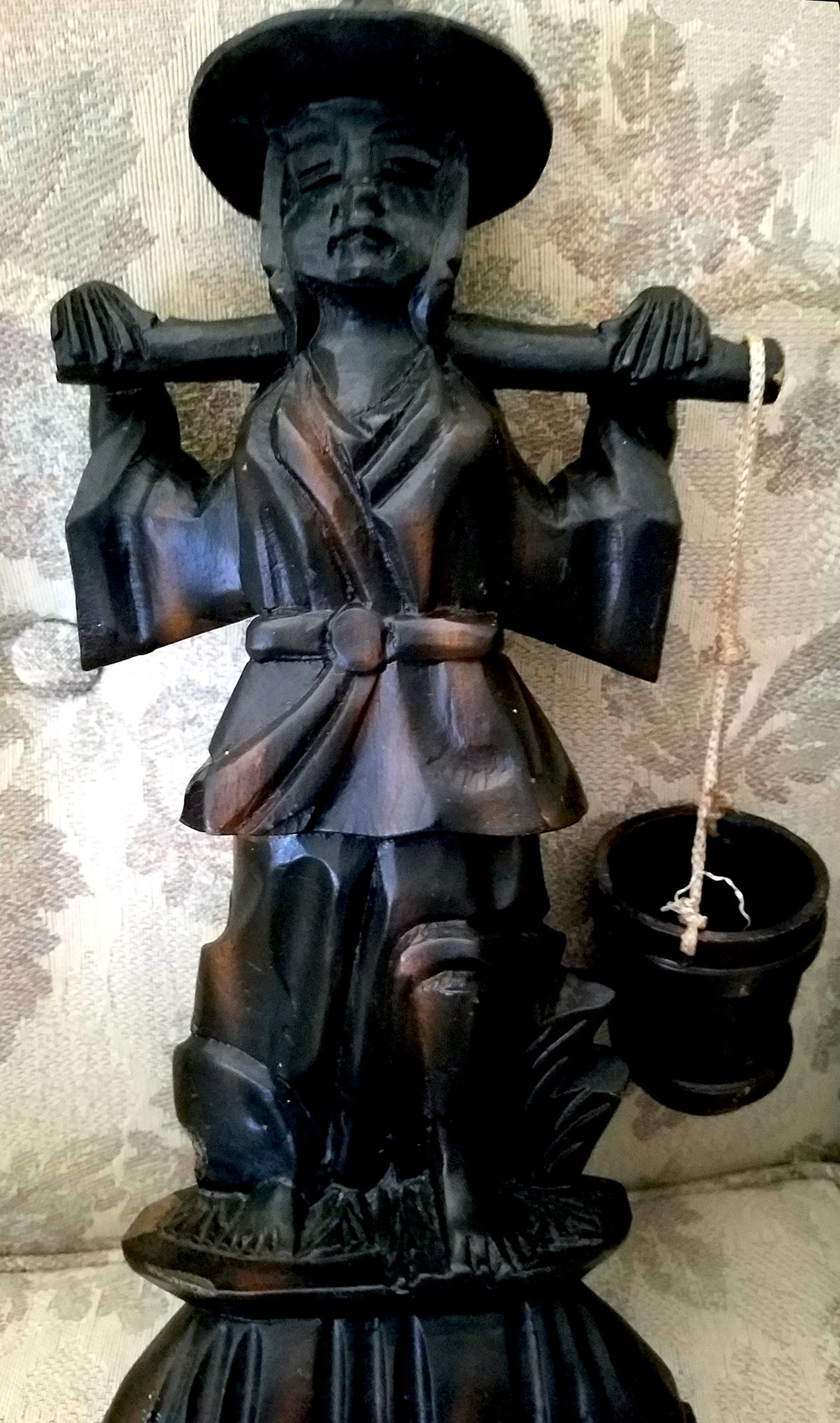 Hand Carved Chinese Water Carrier Made of Narra Wood From SE Etsy