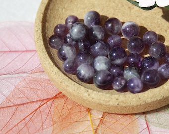 Perles d'AMETHYSTE CHEVRON naturelle, diamètres 6 mm et 8 mm, loisirs créatifs & bijouterie, DIY, pierres semi-précieuses