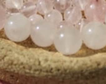 Natural ROSE QUARTZ beads; diameters 4 mm 6 mm and 8 mm; semi-precious natural stone for creative hobbies and fine jewelery