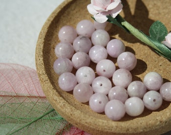 KUNZITE Pearls; 8mm diameter; Round; Ideal for creative leisure and fine jewellery, semi-precious stones