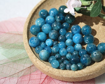 Natural APATITE beads, diameters of 3.9mm 5.5mm 8mm; Creative hobbies & fine jewelry, semi-precious natural stone