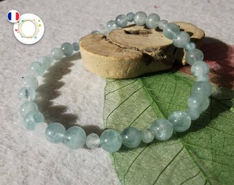 Pierre Aigue-Marine semi-precious natural form Irregular flat nugget round and shiny Size 3-12 MM