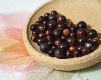 Perles en OEIL DE TAUREAU, diamètres 6 mm et 8 mm; naturelles non teintées; Loisirs créatifs, pierres semi-précieuses