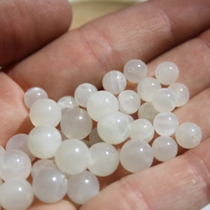 Perles PIERRE de LUNE, 8 mm naturelles non teintées Loisirs créatifs, pierres semi-précieuses image 5