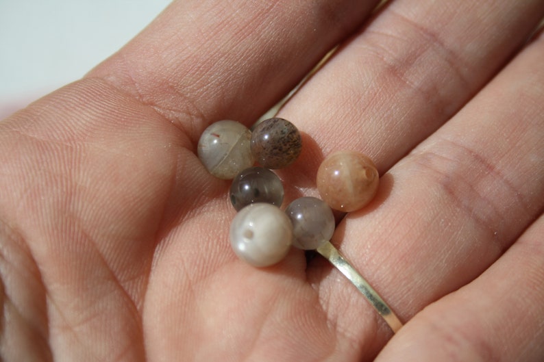 Natural MOONSTONE beads, diameters 4 mm, 6 mm and 8 mm real minerals Creative hobbies, semi-precious stones image 3