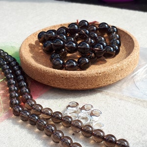 Perles de QUARTZ FUMÉ, diamètres 4 mm 6 mm, 8 mm Qualité , loisirs créatifs et bijouterie fine, DIY, perles naturelles semi précieuses image 2
