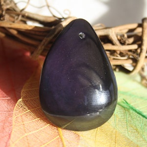 OBSIDIAN pendant REAL CELESTIAL EYE, variety Rainbow, large size, semi-precious natural stone