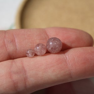Perles de QUARTZ CERISE naturel, diamètres 4 mm 6 mm et 8 mm, loisirs créatifs & bijouterie, DIY, pierres semi-précieuses image 4