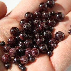 Perles GRENAT naturel, diamètres 4 mm 6 mm et 8 mm, loisirs créatifs & bijouterie, DIY, pierres semi-précieuses image 3