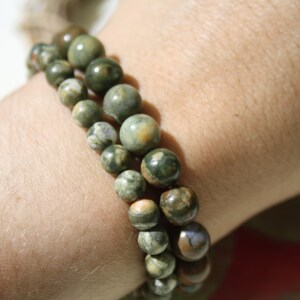 Armband in naturel OCEAN JASPER, 6 mm en 8 mm, halfedelsteen afbeelding 3