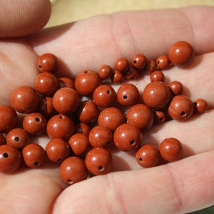 Natürliche ROTE JASPIS-Perlen, Durchmesser 4 mm, 6 mm und 8 mm, kreative Hobbys & Schmuck, Heimwerken, Halbedelsteine Bild 3