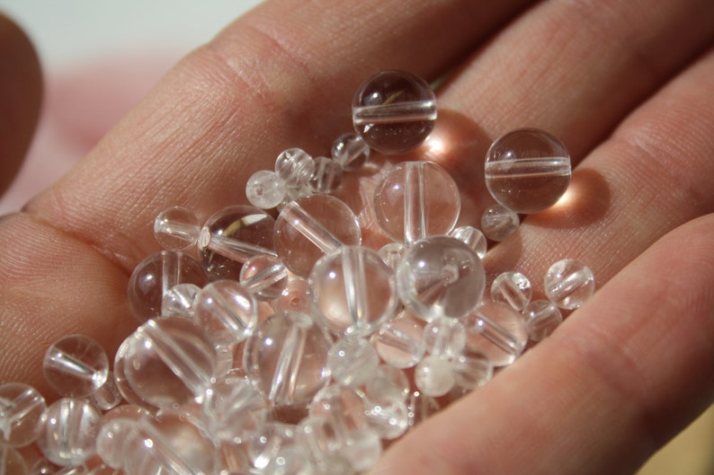 Perles de CRISTAL de ROCHE naturel, diamètres de 4 mm 6 mm et 8 mm, loisirs créatifs & bijouterie, DIY, pierres semi-précieuses imagem 5