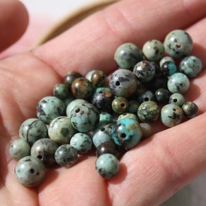 Perles de TURQUOISE AFRICAINE véritable diamètres 4 , 6 mm et 8 mm, loisirs créatifs & bijouterie, DIY, pierres naturelles semi-précieuses image 5