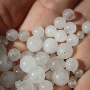 Perles en JADE BLANC naturel, diamètres 4 mm 6 mm et 8 mm, loisirs créatifs & bijouterie, DIY, pierres semi-précieuses image 5